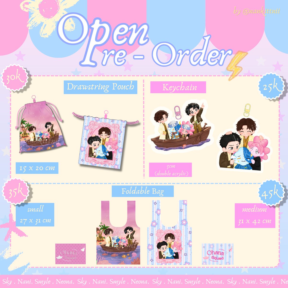 nankittnii's tweet photo. ⛅️ OPEN PO OHANA MERCH by nankittnii 🌸

Halo! Pre-order ohana merchnya sudah open ya 𐙚
📅 PO: 6–20 Oktober
🏷 Keychain 25k
🏷 Pouch 30k
🏷 Foldablebag small 35k, medium 45k
 📍 Jakarta

Details &amp; order here 🩵🩷
https://t.co/8kh5v5RlfH

[rts &amp; likes are appreciated 💖] https://t.co/3w3vx8ST2V