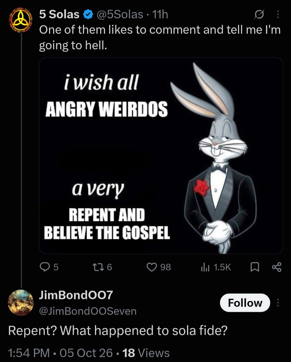 5Solas's tweet photo. If you're ever as uninformed as Jim here is on a topic, do yourself a favor and don't embarrass yourself by trying to criticize it. https://t.co/6ZnlX3JIKy