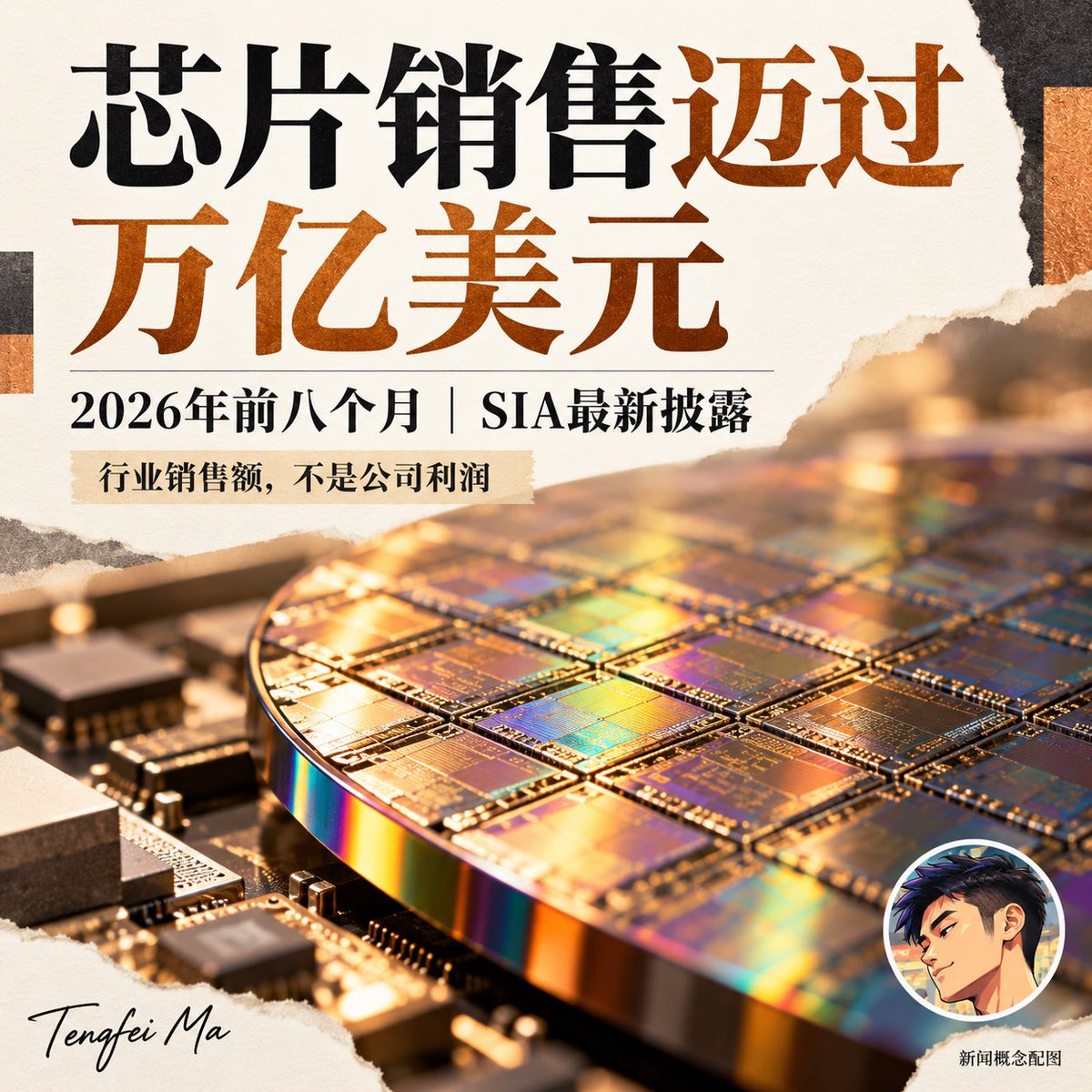 MTengfi's tweet photo. SIA最新披露：今年前八个月，全球半导体销售额首次突破1万亿美元。

行业增长很强，但落到选股上，还要看增长来自销量、提价还是产品结构变化，以及公司能留下多少利润。销售额创新高，并不意味着每家芯片公司都同样受益。 https://t.co/wcHYB6bAzg
