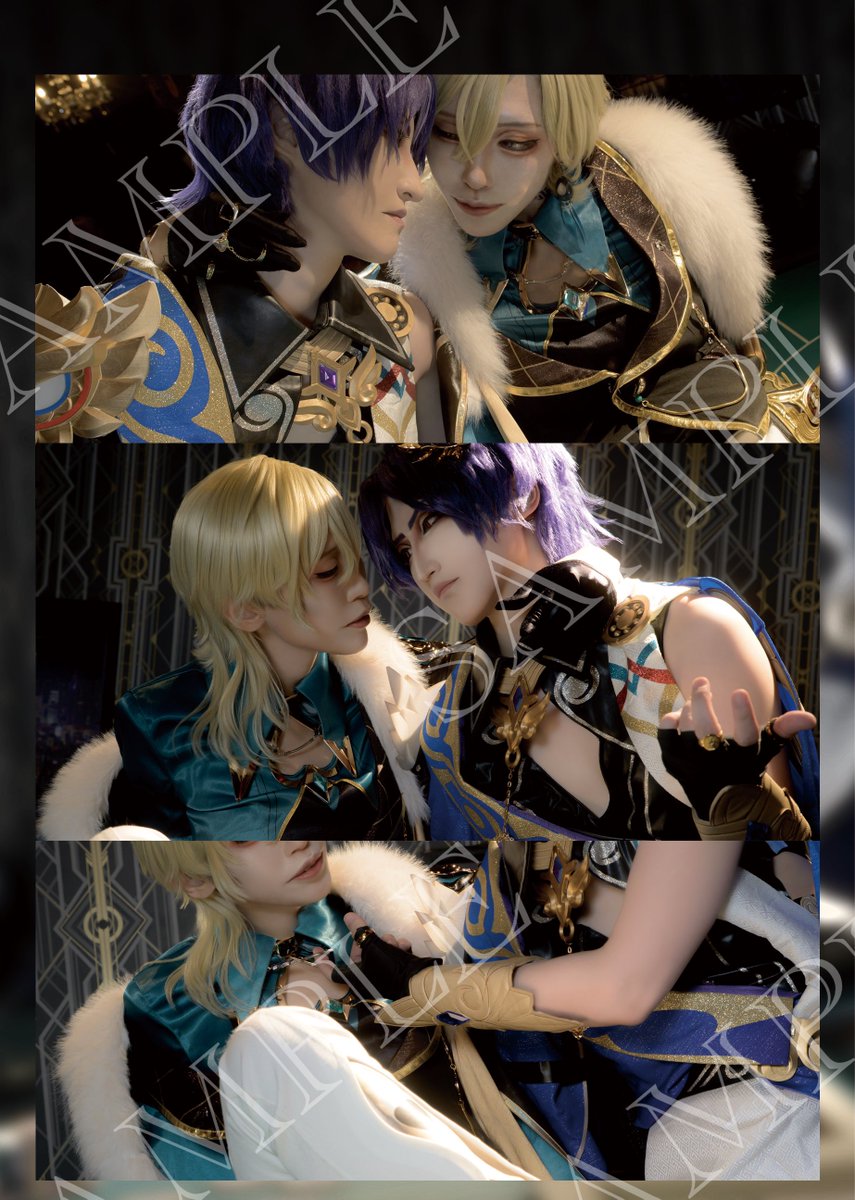 kyosuke_09's tweet photo. 【新刊 サンプル】
10/25 SWEET HALLOWEEN FES 2026
転がる賽は真理に至るか 内にて発行

 『Over pair』 
cosplay photobook

Aventurine＆構成：@lua_kuncos 
Dr.Ratio

photo：@veveveid 

※🦚🛁風味/B6/本文36P

サークル：最大公約数/６号館Ｃ こ08b https://t.co/x9wtRRHCLm