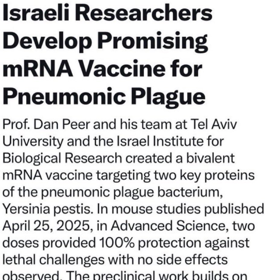 DMtruthofficial's tweet photo. Don’t worry. As I told you all last year, Israel has developed a vaccine for pneumonic plague.  ☠️ https://t.co/blyKsvxRly