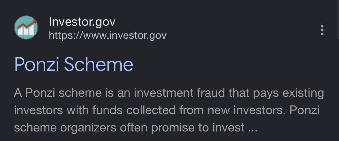 ChrisMartzWX's tweet photo. I just did, dumbo.

Ponzi scheme — “An investment fraud that pays existing investors with funds collected from new investors.”

That exactly how Social Security works.

You pay 6.2% of your income in payroll tax. Your employer matches it. The federal government takes that money and spends it. They then pay current beneficiaries using funds “contributed” by currently working Americans.

It isn’t a private retirement savings plan / account contrary to popular belief by fools like you who don’t know anything about economics, taxes, or government.

Wanna try again or do you need another beatdown?