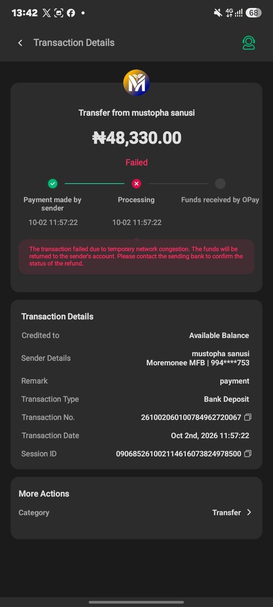 mustopha829's tweet photo. I don't understand abeg who go refund my money between @OPay_NG @OPaySupport @MoremoneeBank https://t.co/rYjJblRjrJ