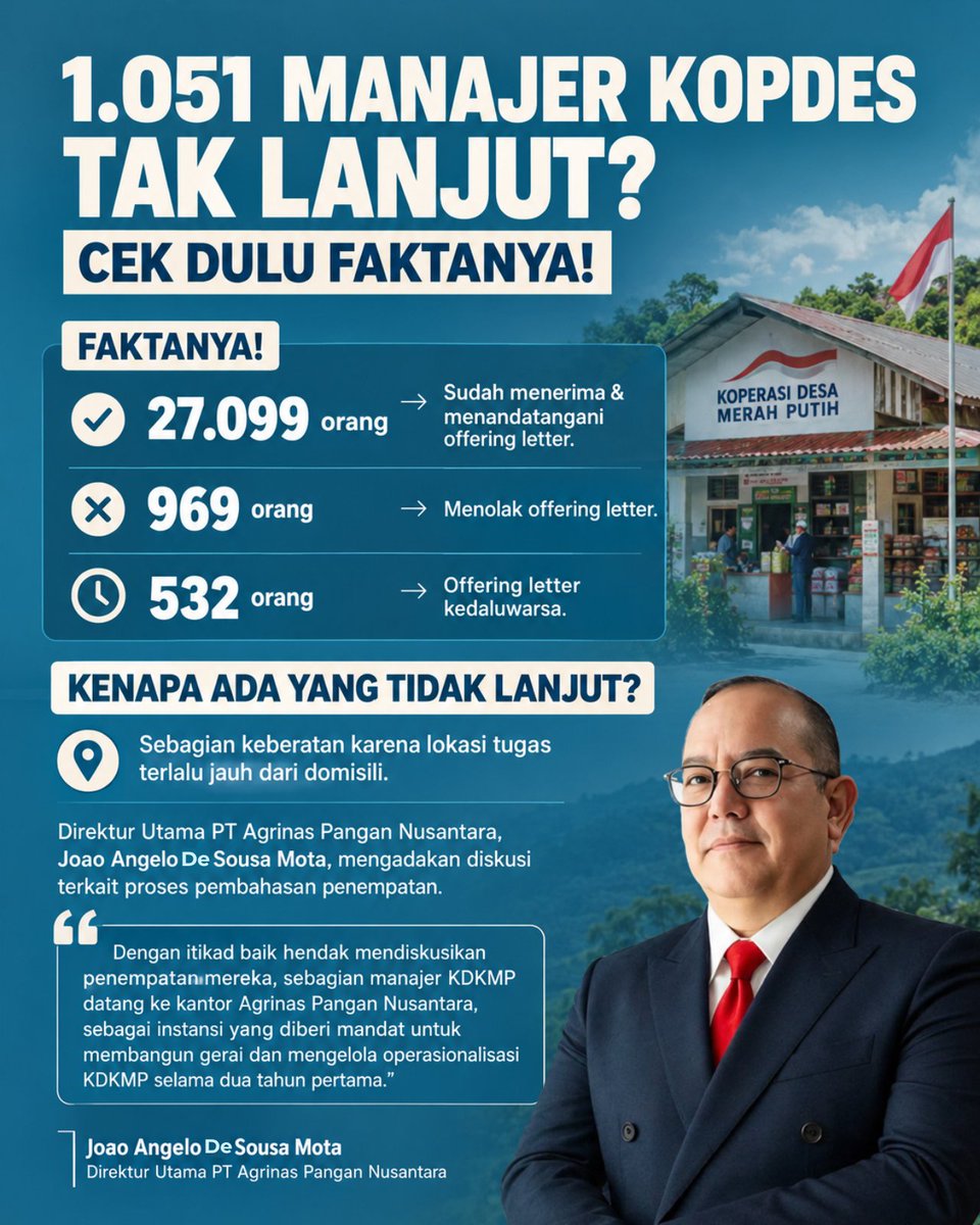 adeevahsn's tweet photo. Biar nggak salah paham soal manajer kopdes yang gak lanjut, yuk cek fakta lengkapnya di sini sebelum komentar ya!
#jagaindonesia #kopdesmerahputih #koperasidesa #ekonomidesa #managerkopdes https://t.co/t3qwlMjM0f