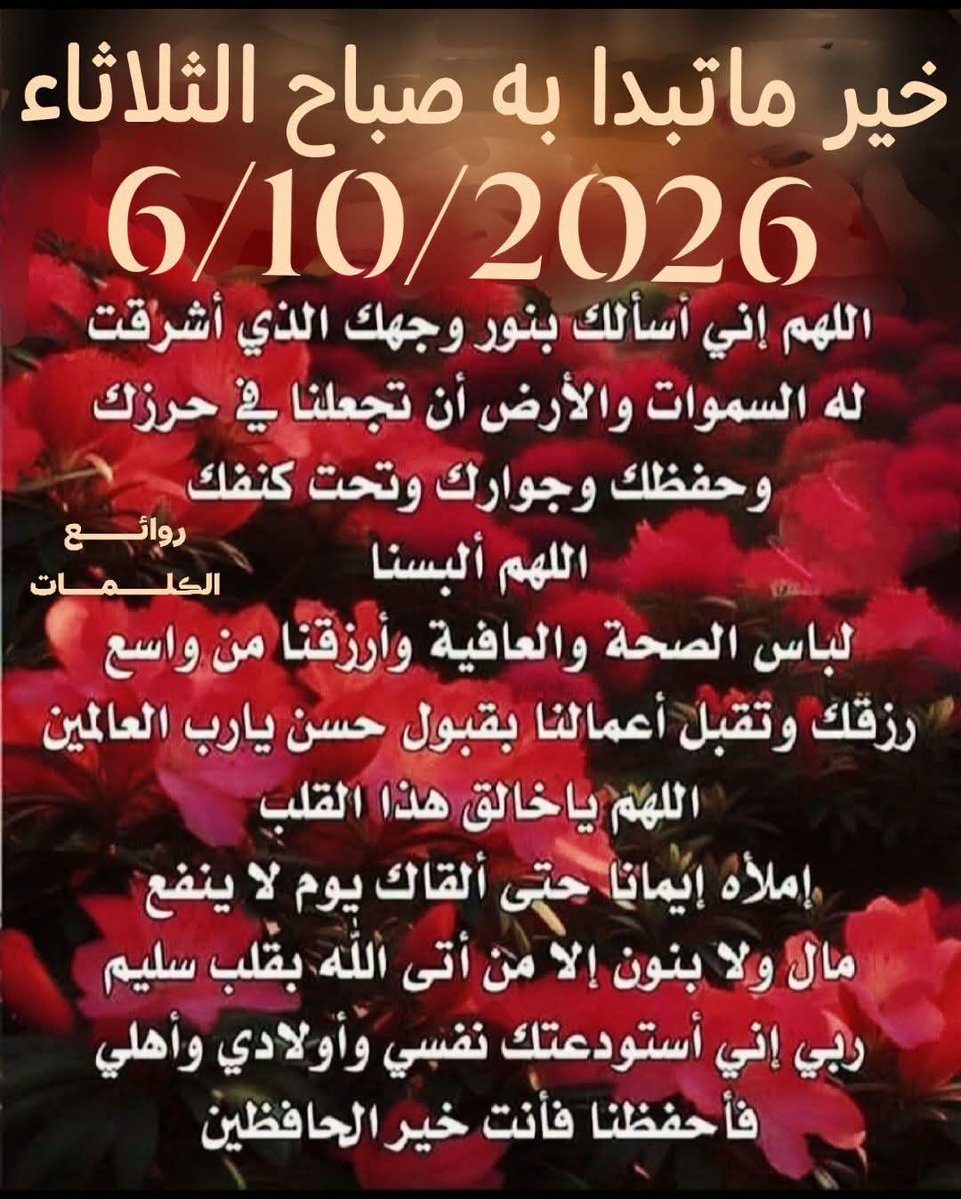 mohnadagdidi's tweet photo. #صباح_الخير
#تاريخ_اليوم_06_10_2026 https://t.co/6YsbDmCh83