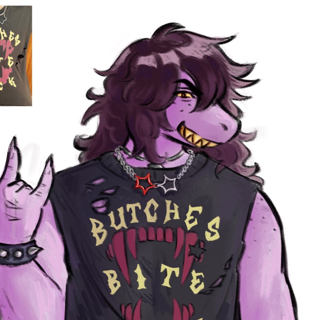 nag1sa__'s tweet photo. purple dino with hair https://t.co/9dVQBiXVVW