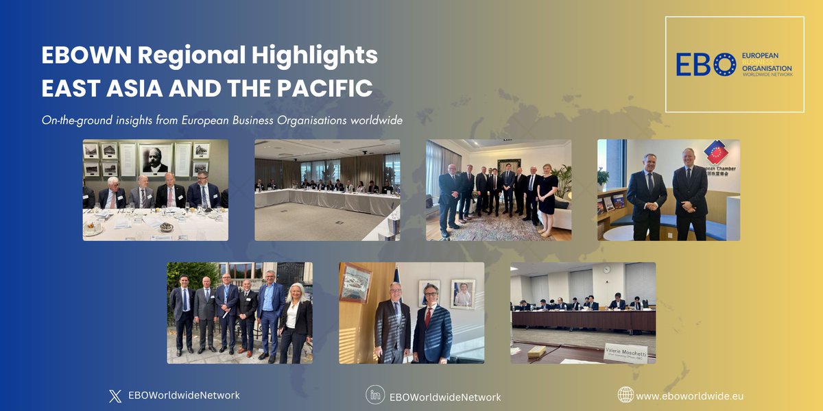 EBOWWN's tweet photo. 🌏 EBOWN East Asia &amp; Pacific Regional Highlight: 🇦🇺 Critical minerals | 🇨🇳 EU–China dialogue | 🇭🇰 Trade &amp; finance | 🇯🇵 Economic security | 🇰🇷 Offshore wind | 🇲🇳 Investment | 🇳🇿 Innovation | 🇹🇼 Trade cooperation. https://t.co/CibxLHK8ww