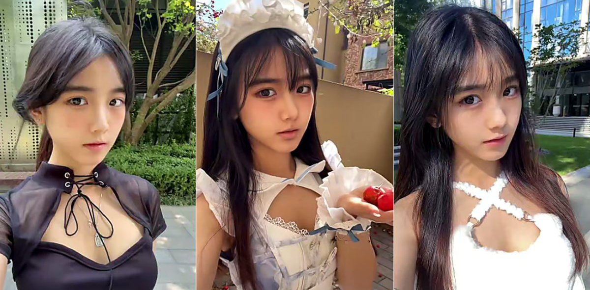 sanjo32089348's tweet photo. 抖音上那个清纯系网红田清越，平时镜头前一脸乖乖女模样，刘海齐齐的，马尾扎着穿着那种露肩镂空小背心自���介绍自己，声音软软的说“大家好，我是田静月”。结果现在AI魔改的性爱视频直接爆出来，户外公园长椅、石头柱子、草地上，真实度高到吓人#抖音 
#网红黑料 #田清越 #AI魔改  #清纯反差
资料在置顶 https://t.co/Db9ozuxdmG