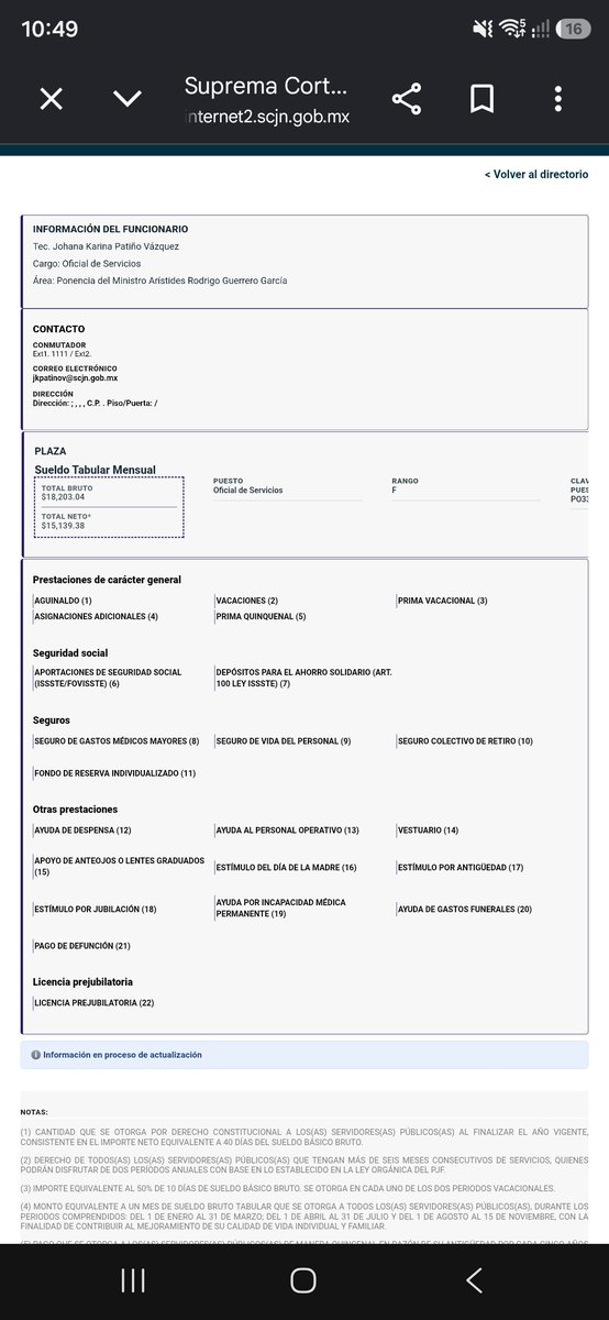 Lex_Consulto's tweet photo. La #NuevaCorte llegó prometiendo que se acababan los privilegios. Arístides Guerrero, tras su accidente, incorporó a su enfermera  a su ponencia: la #SCJN le paga $18,203.04 al mes como Oficial de Servicios.
Se acabaron los privilegios… de los otros #PJF #ReformaJudicial https://t.co/CGDPG68XQl
