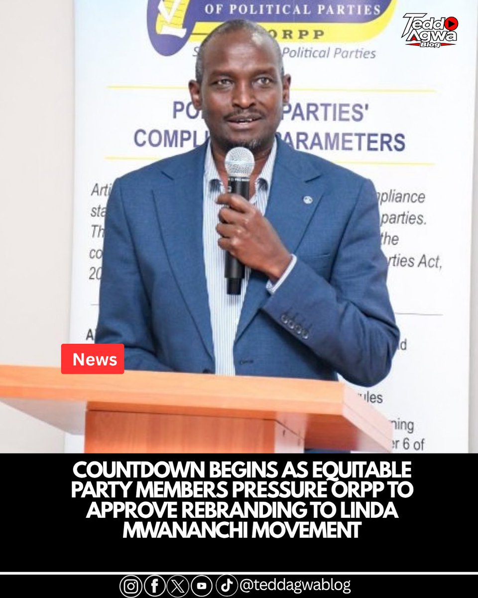 Teddagwa's tweet photo. Days after Senator Edwin Sifuna accused the ORPP of sabotage and political fraud, members of PET have launched an online campaign to pressure registrar of parties to approve the rebranding of The Equitable party to Linda Mwananchi Movement Party.
#ReformORPP #sifuna https://t.co/hnhO48SLDN