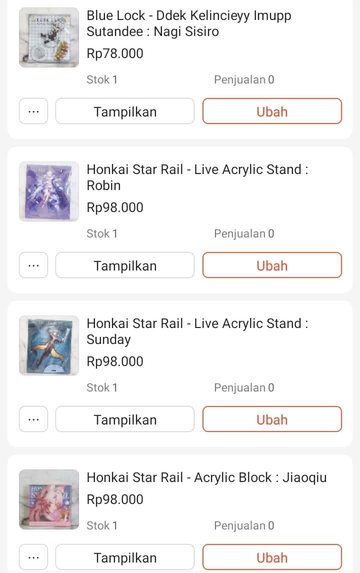 OmicronTomale's tweet photo. 🌙 Ready ~ bisa langsung di checkout ~ 🌙
🍊 https://t.co/8CV496ehfE
🍏 https://t.co/EeopEkMVUd

☁️☁️Chiikawa, Genshin, BLLK, HSR - Miscellaneous 
Harga : Tertera 

🌼Free Ongkir bisa lewat Tokopedia/Shopee
🌸Detail Lengkap bisa geser ke kanan yaaa https://t.co/923gJqPyIK