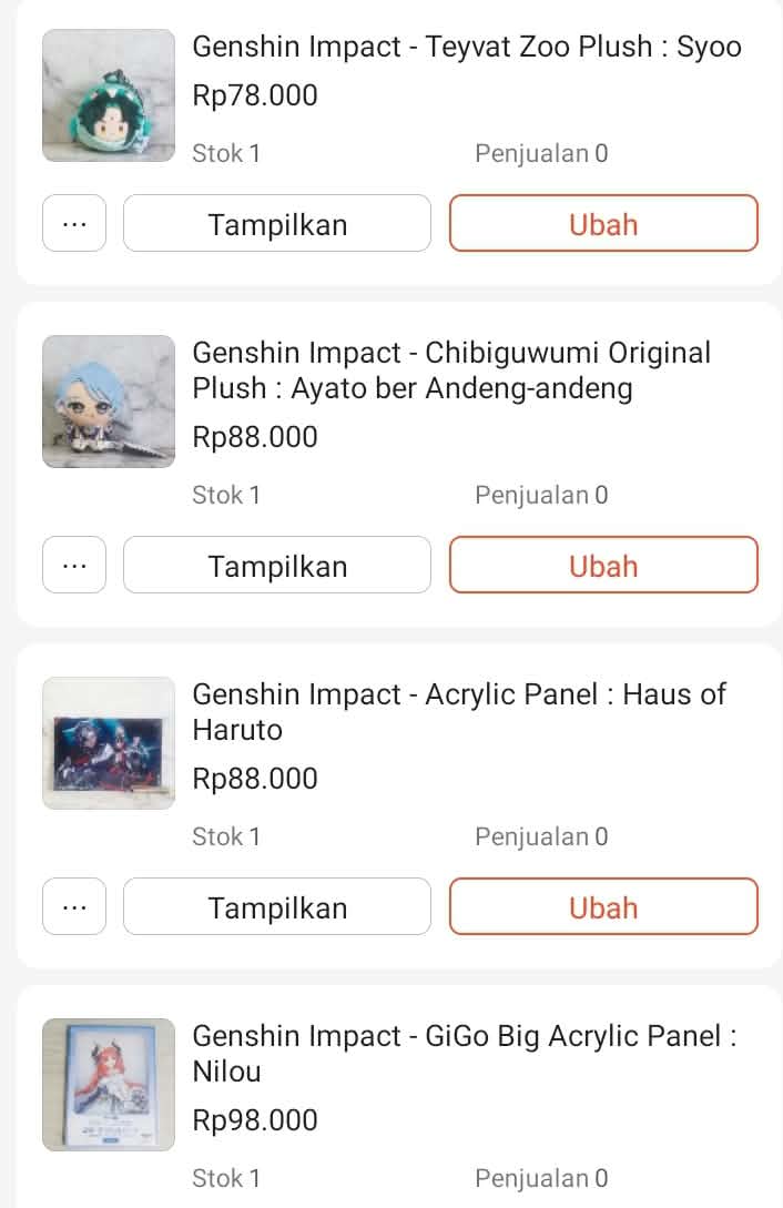 OmicronTomale's tweet photo. 🌙 Ready ~ bisa langsung di checkout ~ 🌙
🍊 https://t.co/8CV496ehfE
🍏 https://t.co/EeopEkMVUd

☁️☁️Chiikawa, Genshin, BLLK, HSR - Miscellaneous 
Harga : Tertera 

🌼Free Ongkir bisa lewat Tokopedia/Shopee
🌸Detail Lengkap bisa geser ke kanan yaaa https://t.co/923gJqPyIK