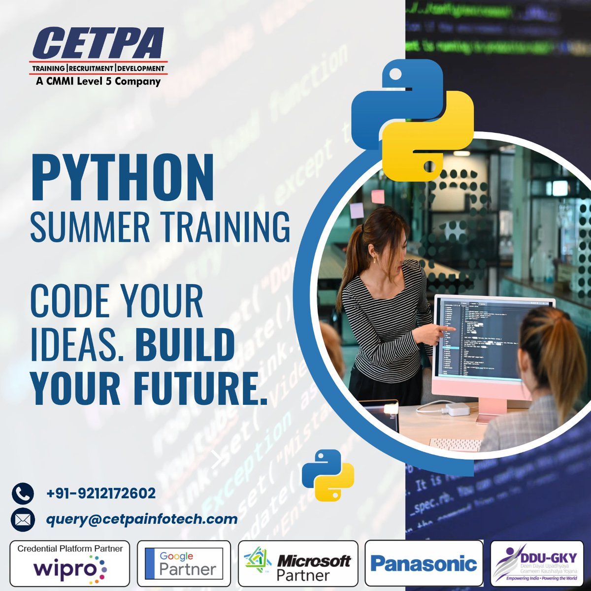 cetpainfo's tweet photo. Learn Python fundamentals, problem-solving, and practical development skills through hands-on training.
Apply Now: https://t.co/bAQ7QgMsY0
#cetpainfotech #PythonProgramming #LearnToCode #DataScience #AI #PythonCourse #CodingLife #TechSkills #BackendDeveloper #pythontraining https://t.co/p2YPHUc5H5
