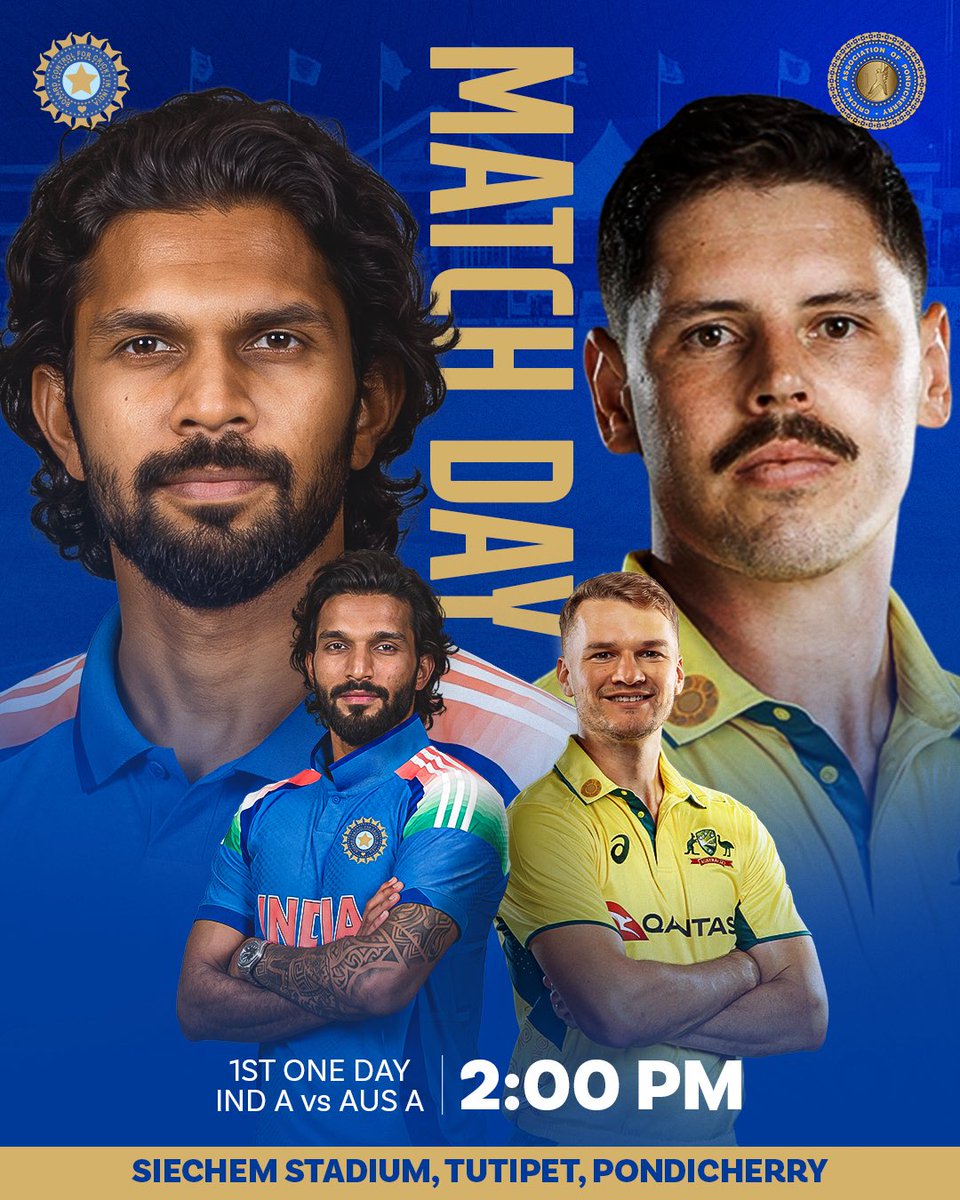 CApondicherry's tweet photo. The wait is over! We are all set for the One-Day action. 🏏🔥
#CAP #CricketAssociationofPondicherry #PondicherryCricket #INDvsAUS https://t.co/m113h9SnCf