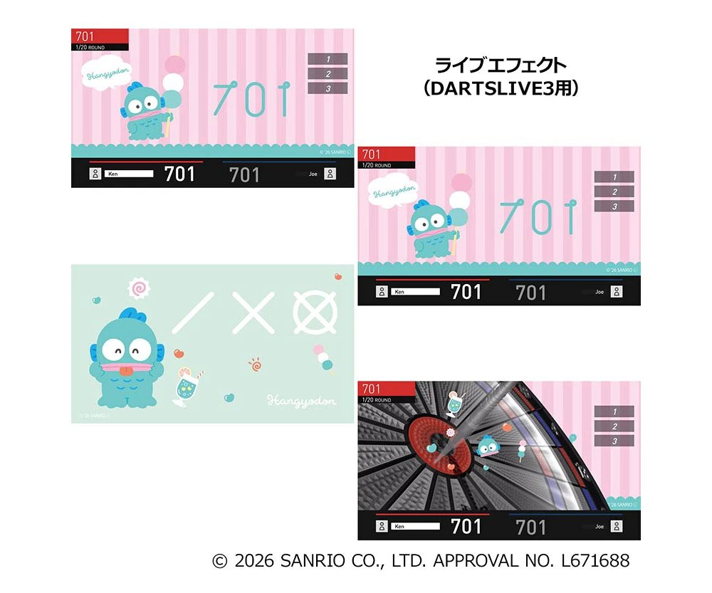 HNGDN_goods's tweet photo. ／
📢10/16(金)発売予定⚠️
⋐ サンリオキャラクターズ ダーツセット(ダーツライブカード付)【Simply Cute Layout】ハンギョドン ⋑
＼

お団子を片手にごきげんなハンギョドンにきゅん🍡💙🐟
ダーツライブのコラボ第2弾が登場🎉
ハンギョドンカラー一色で、フライトにはダーツにおすわりしたハンギョドンもいます🎯🩵🐟
さらにダーツマシンで使用する「ダーツライブカード」付き🌟
ポップで可愛いハンギョドンの演出が見れちゃう💘🎯

予約販売は、このあと16時からスタート📣🏁
https://t.co/rPFbeyAArx