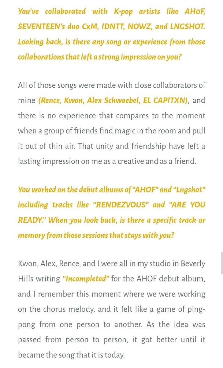 1998_Beans's tweet photo. Trivia:
"Incompleted" was written in Beverly Hills acc. to Lukas Costas, one of the composers of Rendezvous, Pinocchio, &amp; Incompleted

Full interview:
🔗 https://t.co/vskyTL429v

@AHOF_official
#AHOF | #아홉 | #RUN_TO_YOU https://t.co/lp9HsILWhu