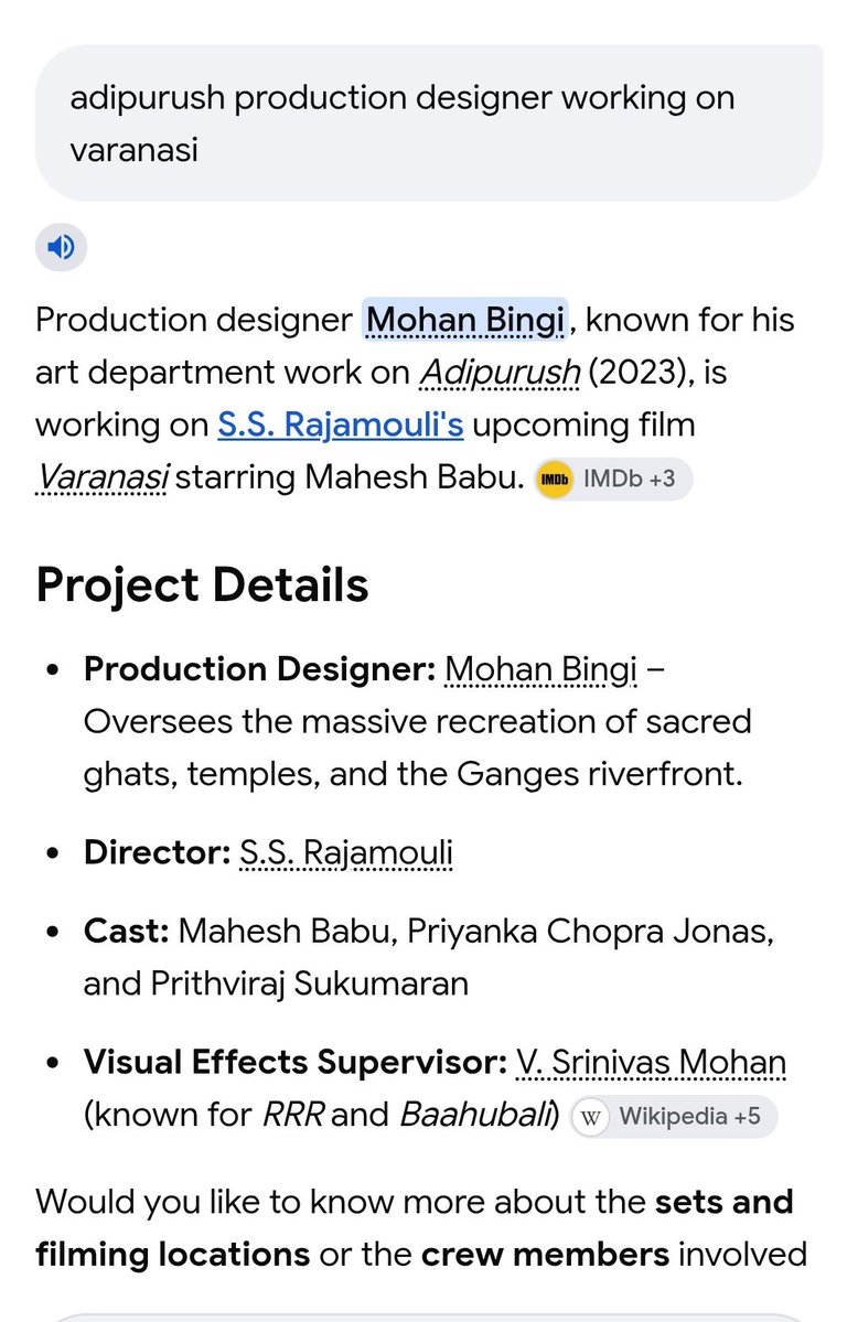 Hells_murdock's tweet photo. True, Same as Adipurush production Designer working on Varanasi production.

Can't wait To see His massive scale and vision in Varanasi just like Adipurush 🔥 https://t.co/0jvGmEDRMd