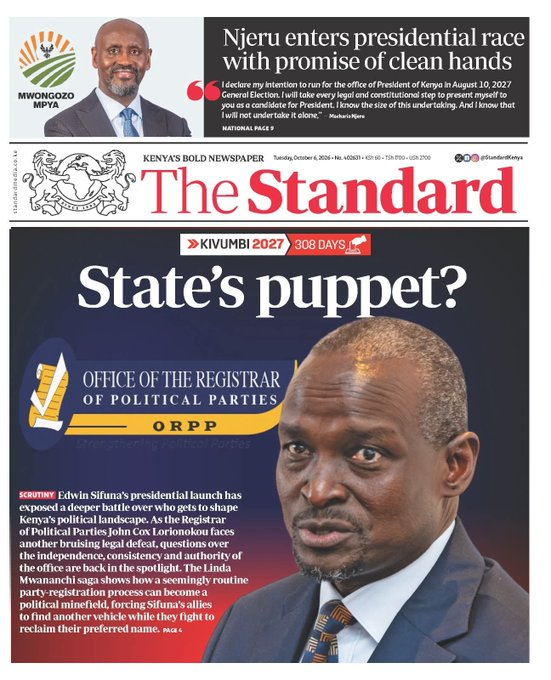 TEP_Official_'s tweet photo. "State's puppet?"

@ORPPKenya
, stop frustrating the rebranding of TEP to
@LindaMwananchi_
&amp; blocking the registration of members. This is political sabotage.  We demand a neutral, independent Registrar. #ReformORPP

#ChamaChaSifuna https://t.co/yW2wXG4YXs