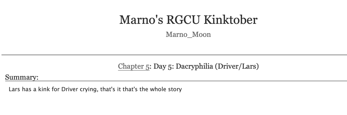 Marno_Moon's tweet photo. okay day 5! Day 5: Dacryphilia featuring Driver/Lars! sweet sweet lars finally gets a chance lol

https://t.co/Yooc5FWQzy

#rgcukinktober2026 #rgcu https://t.co/uv06hwpnzj