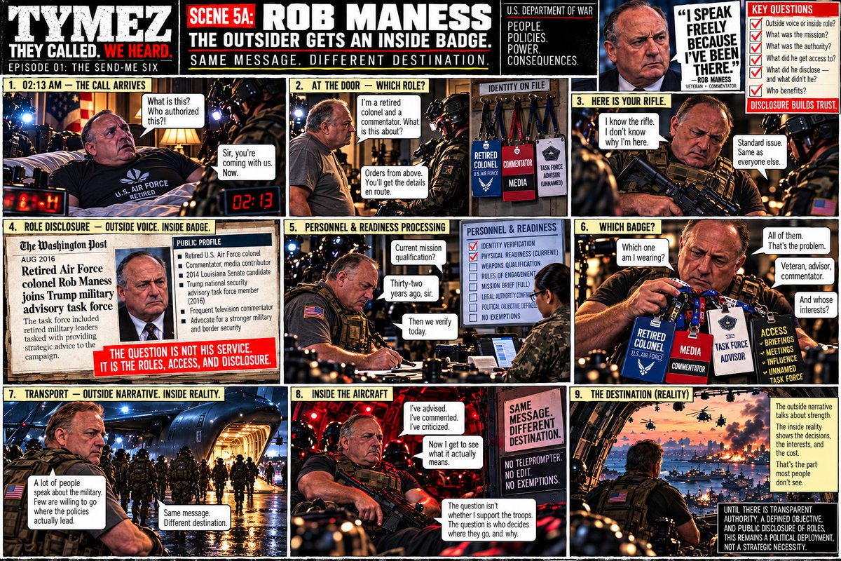 Tine0000002's tweet photo. @RobManess @RobManess — TYMEZ // THE FATE OF THE -SEND ME SIX"

Outside voice. Inside badge. Same person. TYMEZ simply asks which credential travels with the speaker.
FICTIONAL SATIRE. Full sequence below ↓
@usairforce @thejointstaff https://t.co/oohMg5Jwiq