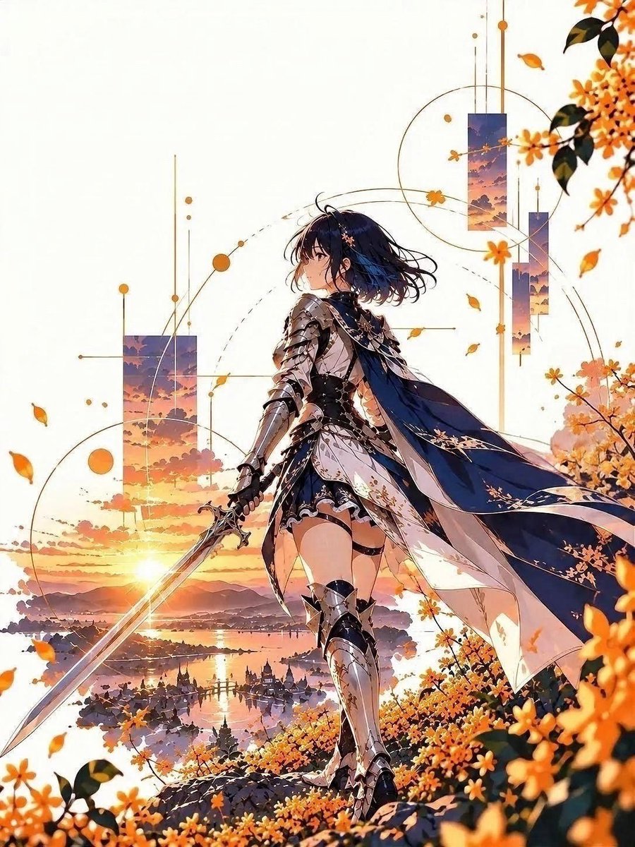 Runa_AI_Art's tweet photo. Title : BLADE OF TWILIGHT
— 黄昏の剣 — https://t.co/AHroqA69rL
