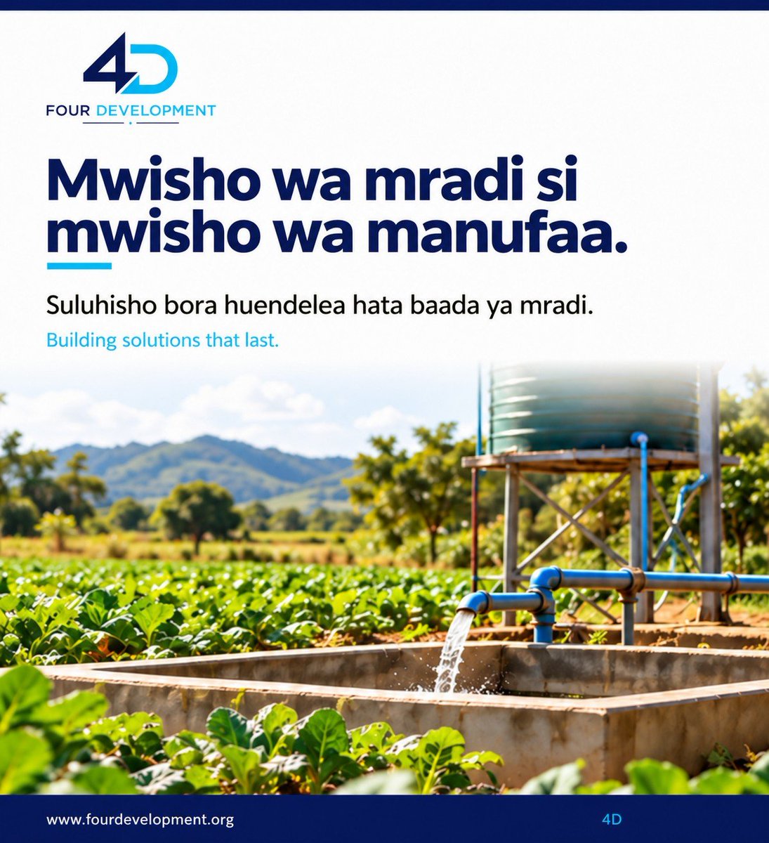 fourdevelopment's tweet photo. Ustawi/Uendelevu haupaswi kuanza kufikiriwa fedha zinapokaribia kuisha. 

Kama manufaa  yanatarajiwa kuendelea basi uwezo, usimamizi, gharama na wajibu vinahitaji kupangwa tangu mwanzo.

Mradi unaweza kuisha. Suluhisho lenye manufaa linahitaji njia ya kuendelea.
#FourDevelopment https://t.co/7jNayhSF8J