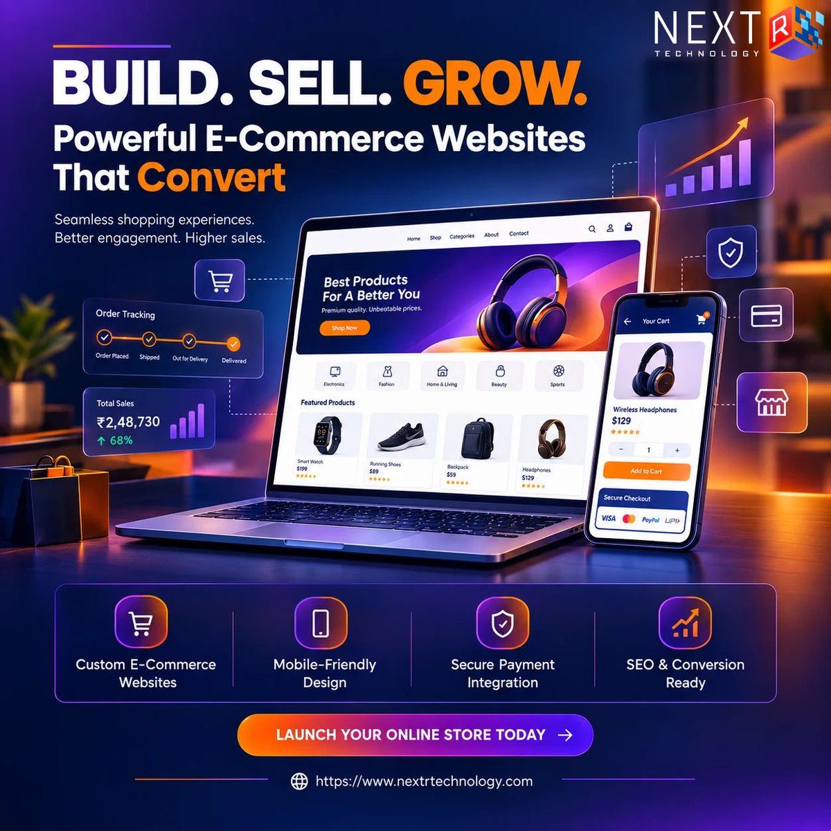 NextrTechnology's tweet photo. 🛒 BUILD. SELL. GROW.

Turn your online business into a powerful digital storefront with professional E-Commerce Development by Nextr Technology.

LAUNCH YOUR ONLINE STORE TODAY
🌐 https://t.co/AVOjAq2OiR

#EcommerceDevelopment #EcommerceWebsite #WebDevelopment #DigitalBusiness https://t.co/bWjUFtp0tP