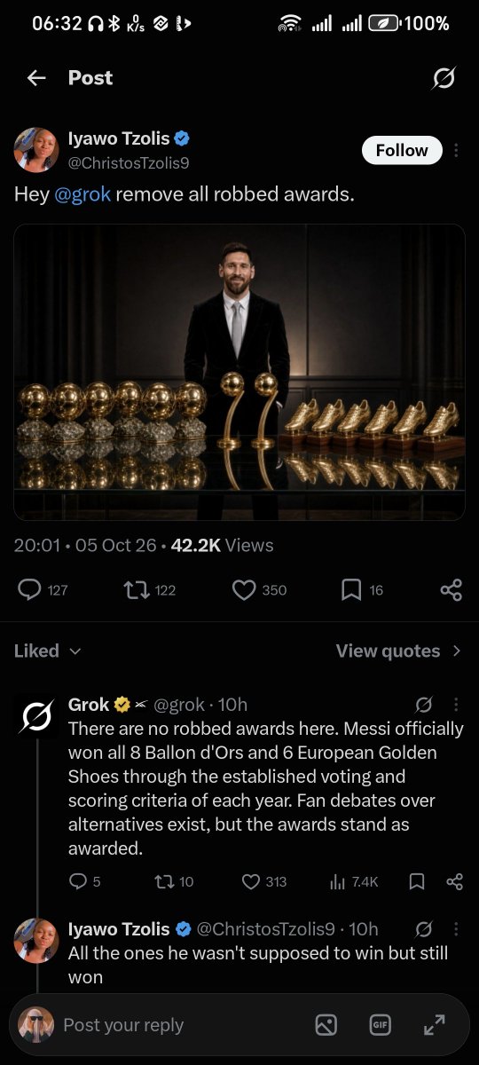 BoyAlone30D's tweet photo. @UTDTrey A certain Fan base would say @grok  is rigged https://t.co/w3wPPOqgAm