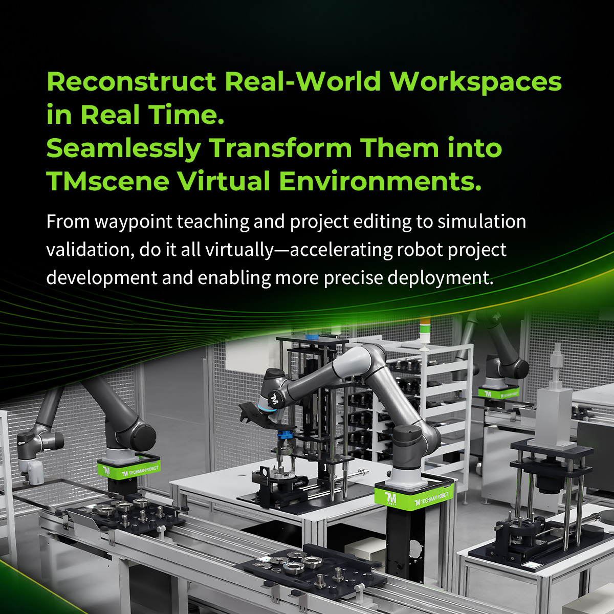 techmanrobot's tweet photo. AI positioning takes 2D vision into 3D applications. Techman Robot delivers 3D positioning, environment reconstruction, and TMscene virtual validation. Swipe to explore.

#TM #tmrobot #techmanrobot #AI #TMAICOBOT #cobot #SimToReal https://t.co/1ZORuz2KE6