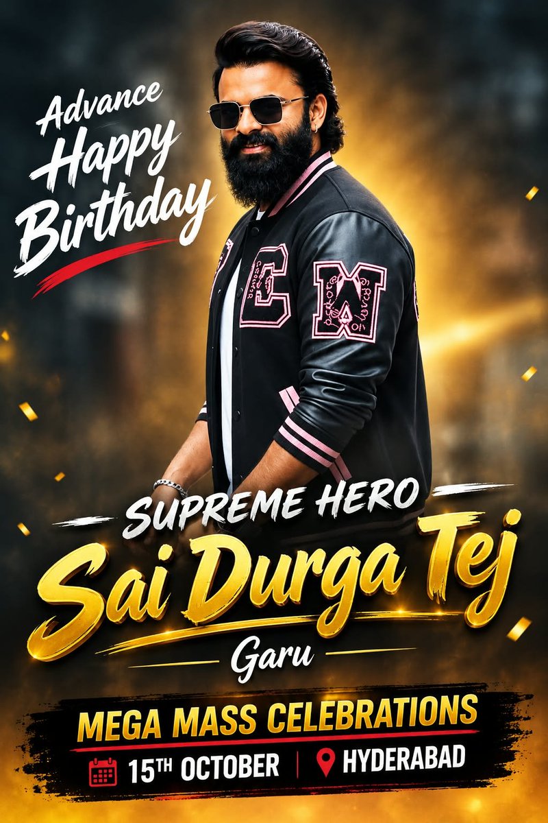 VishnuSdt's tweet photo. MEGA MASS CELEBRATIONS 💥🔥
#SaiDharamTej
#SaiDurghaTej
#HBDSDT
#SYG https://t.co/siAysZJkOU