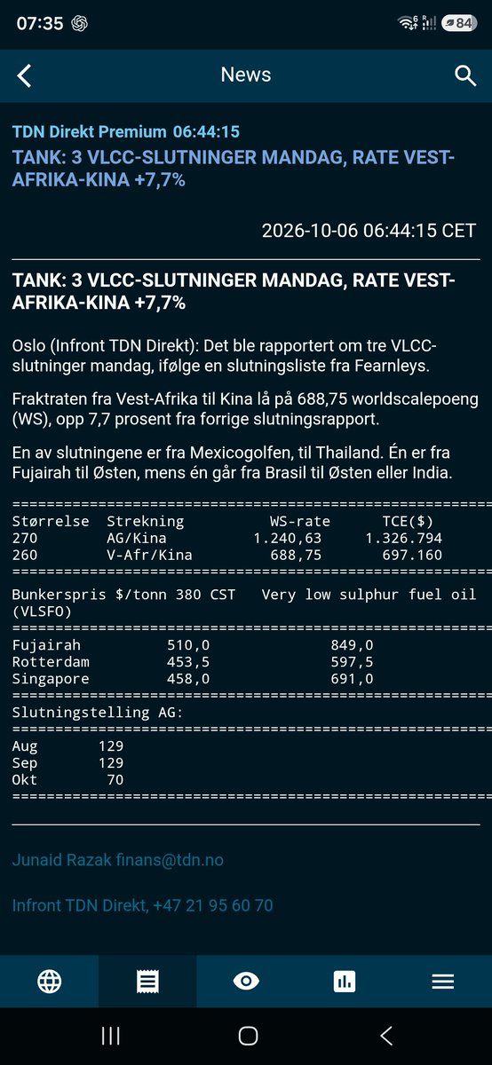 AndersSjastad's tweet photo. Yesterday saw 3 new VLCCs on subs.
Guess what? rates are going higher ... https://t.co/BIx1lcdbS1