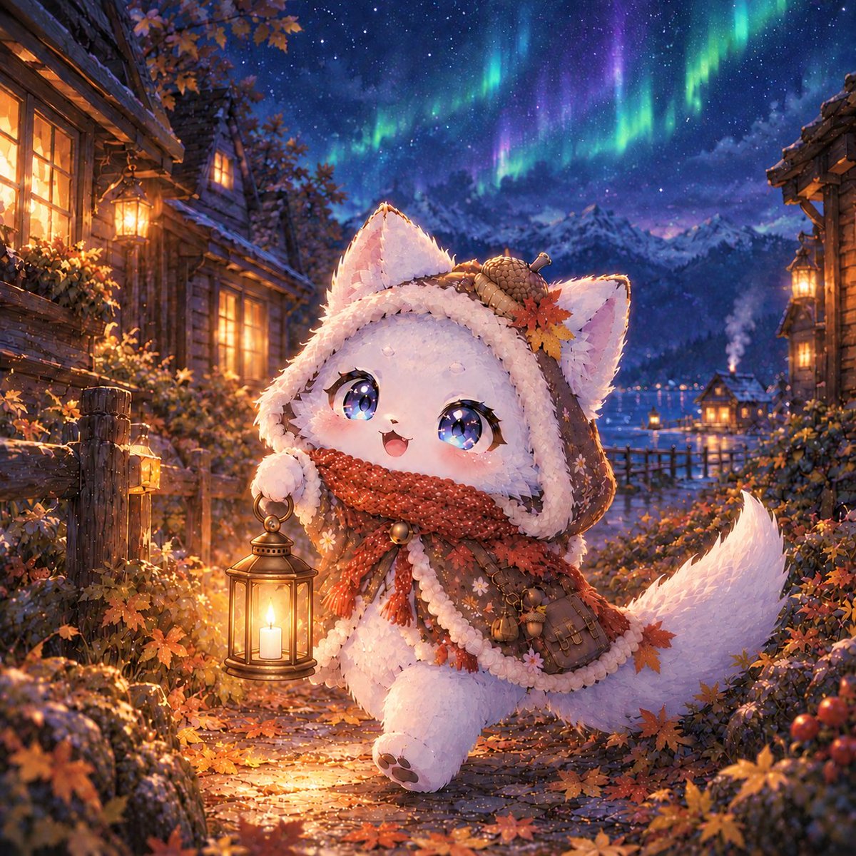 silver_fox_AI's tweet photo. 10/9 散歩の日。
夜道を、てくてく。
#AIイラスト #オリジナルキャラ #散歩の日 https://t.co/ONvP5fQnVO