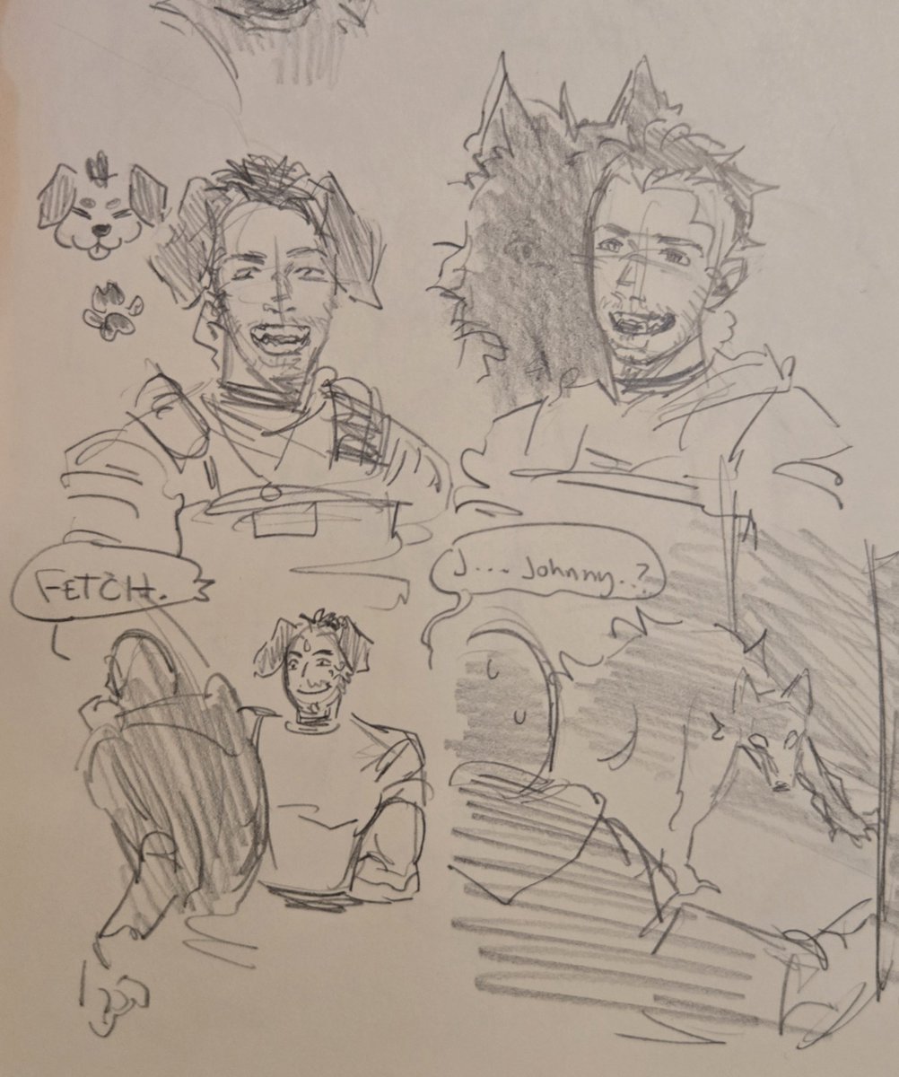 mooobieeee's tweet photo. work sketch of puppysoap next to my werewolf!soap ૮₍ ^ ᴥ ^ ₎ა frothing at the mouth i love how hes unanimously dog coded #soap #codmw #ghoap https://t.co/2PoHY0VTdt