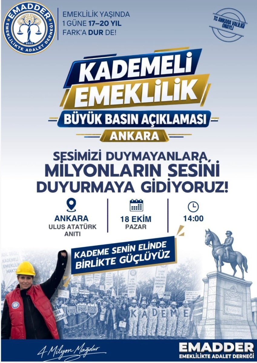 mihribanugurluu's tweet photo. Günaydın İlker Bey 

Dünyada eşi benzeri yok‼️

Aynı ülkede, aynı sistemde; biri 5 bin günlerle emekli olurken diğeri 17-20 yıl fazla çalışmaya mahkûm ediliyor.

Böyle bir adaletsizliği, böyle bir uçurumu #BöylesiniGörmedik 

Ankarada #BöylesiniGörmedik diyecek #ArtıkVerinKademeyi demeye tüm Türkiye’den geliyoruz İlker Bey. 

@karagozilker
@nowhaber
@EmadDernegi