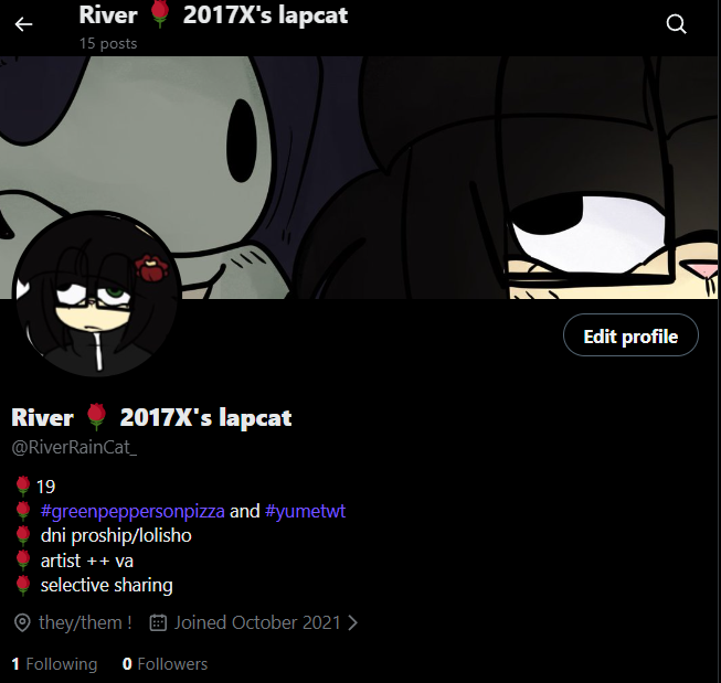 RiverTheS1nner's tweet photo. hi guyz..i might derive from nsfw content for a bit (dw, comms will still be done)
but this is my sfw main/yume acc..moots go follow... https://t.co/aekjrmiJxK