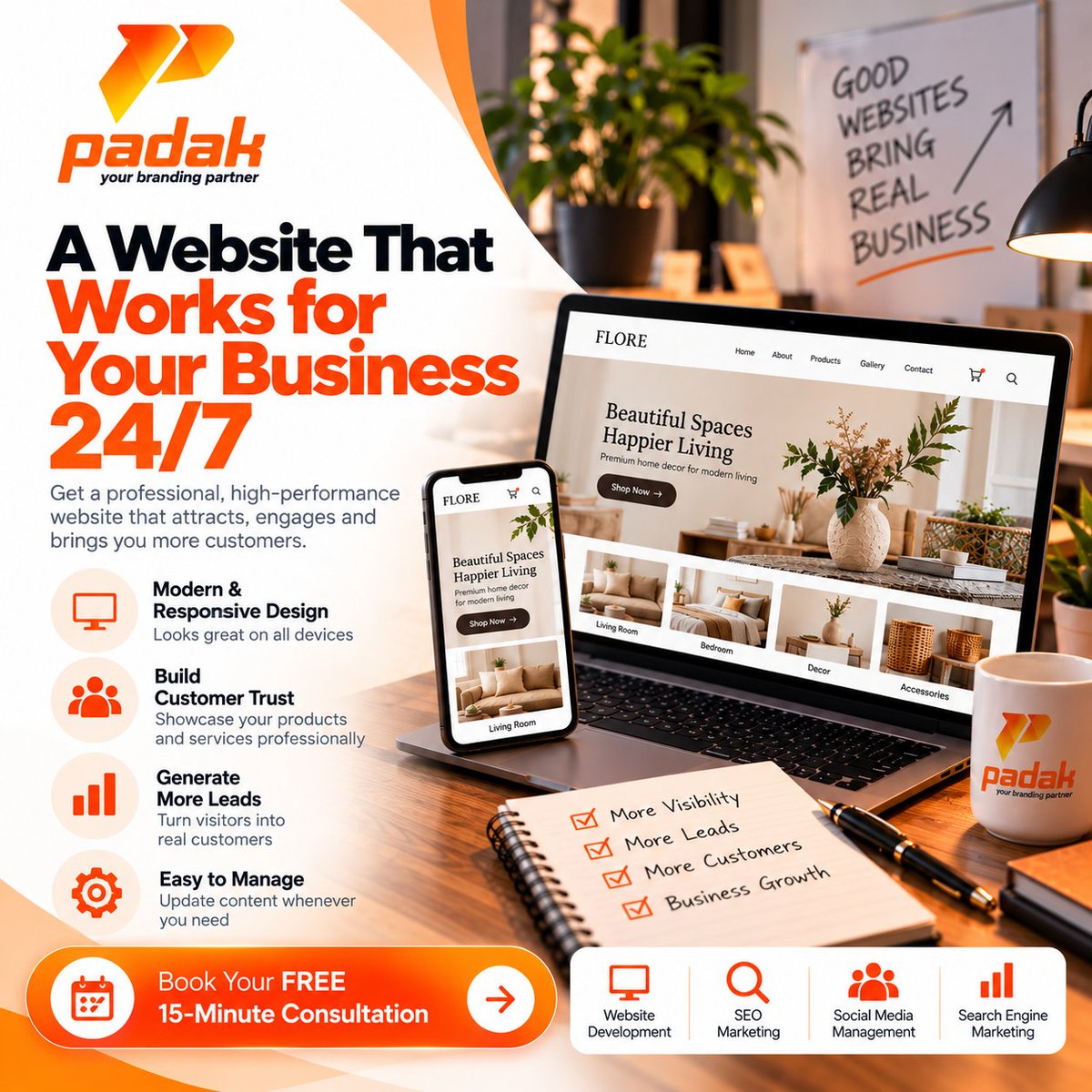 padak_official's tweet photo. Your website shouldn’t just look good, it should WORK for your business 

At Padak, we create professional, high-performance websites designed around your business goals.

🎁 Book your FREE 15-minute consultation and discover the right digital solution for your business.
📩 DM us https://t.co/4xDJYLBcO0