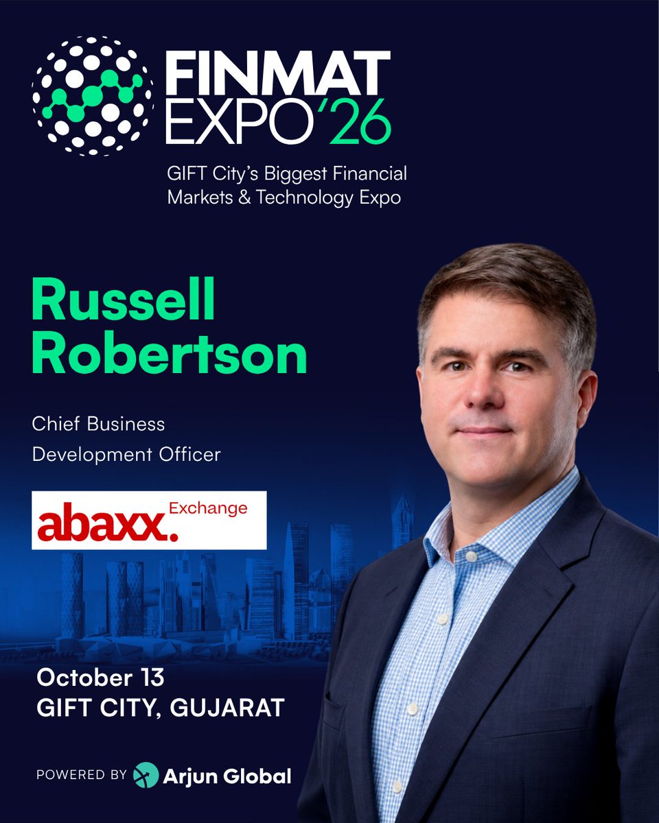 arjunglobal's tweet photo. Expect sharp perspectives on technology, market connectivity and the infrastructure shaping what comes next. 13 October 2026 | GIFT City, Gandhinagar The countdown is on. Will you be in the room? 

#FINMATExpo #CommodityTrading #CommodityMarkets #FinancialMarkets #GIFTIFSC https://t.co/83EN0TU0rn