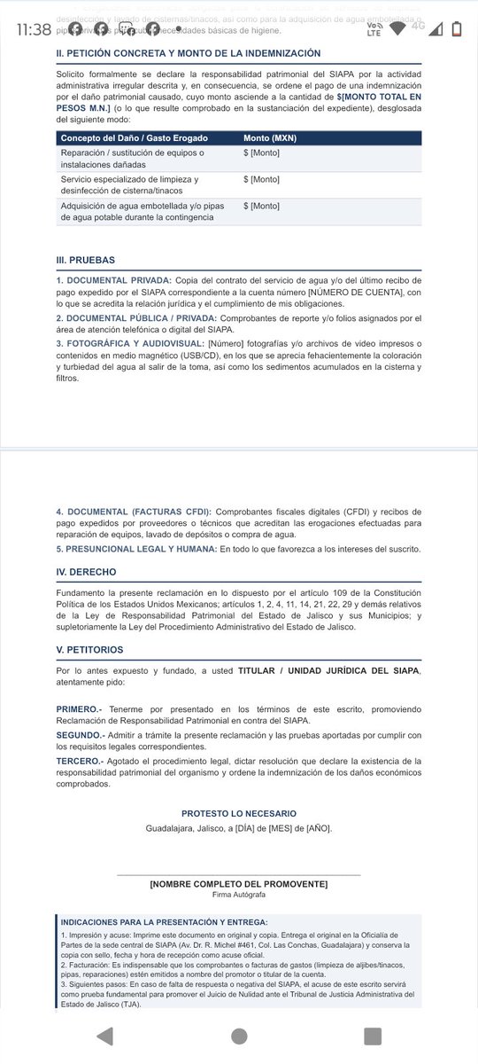 Sorryboy16's tweet photo. Aquí está un formato que hice para la reclamación patrimonial que se presenta ante @siapagdl 
Espero sirva, va de buena voluntad.

@JSTapetillo https://t.co/pEWOkCmaGE