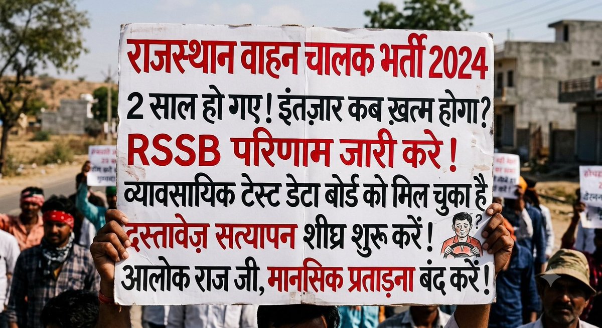 MeenaSomraqdbd's tweet photo. राजस्थान वाहन चालक भर्ती 2024 ट्रेड टेस्ट का रिजल्ट जारी कर के प्री डीवी शेड्यूल जल्द जारी करे ।
जल्द ही भर्ती प्रक्रिया पूर्ण करे । https://t.co/6FpNSD36XE