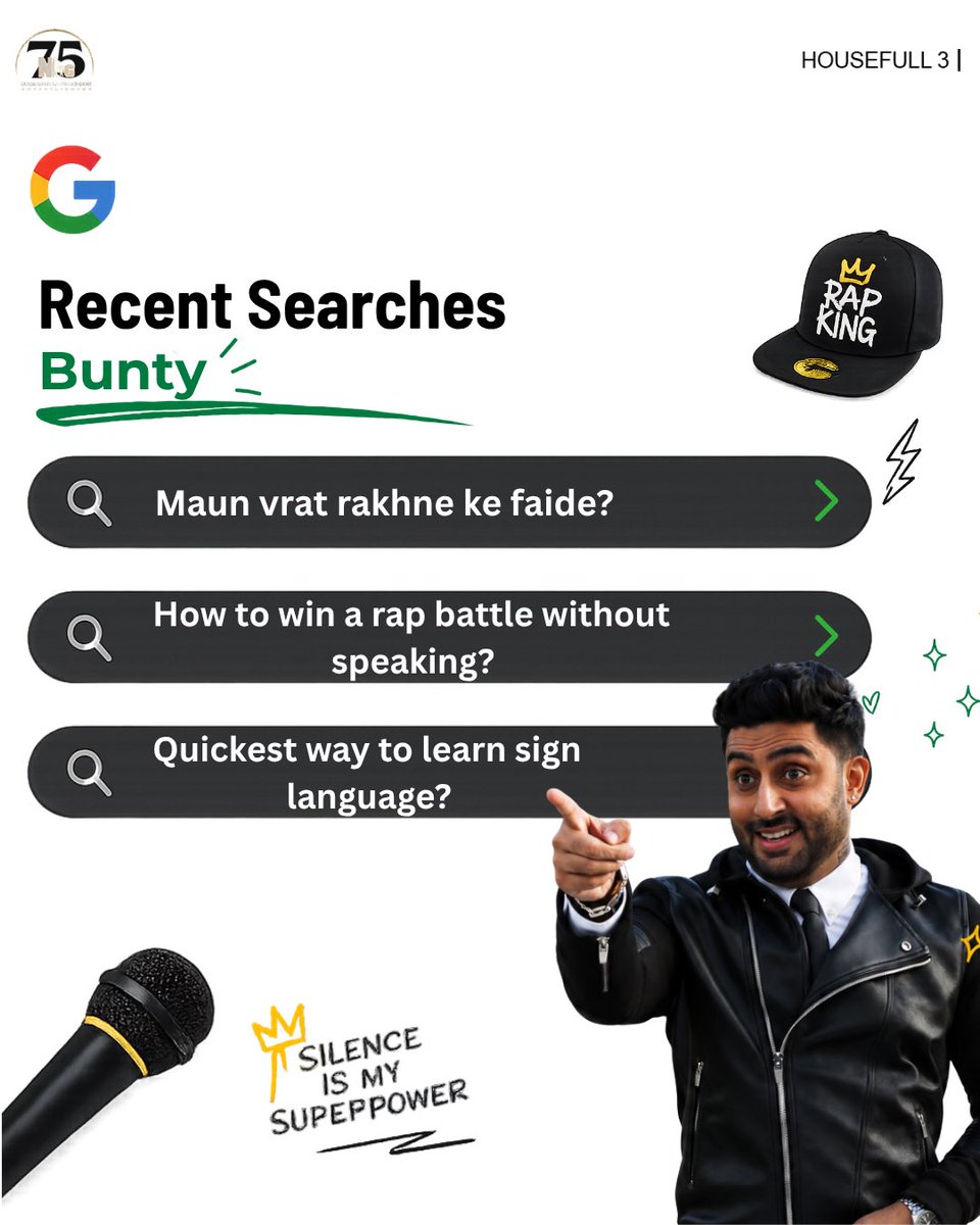 NGEMovies's tweet photo. Google searches, but make it Housefull! 🍝⚽ Drop a comment on whose search history you found most interesting! 👇✨
Watch Housefull 3 on JioHotstar🍿
#SajidNadiadwala #Housefull3
@farhad_samji
#NGEMovies #Bollywood https://t.co/PybRutOoHu
