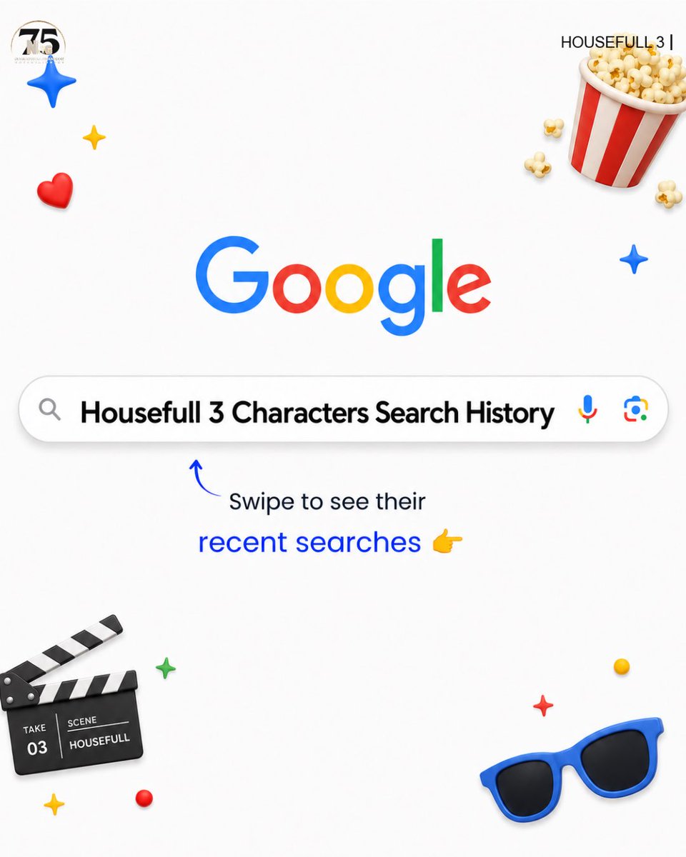 NGEMovies's tweet photo. Google searches, but make it Housefull! 🍝⚽ Drop a comment on whose search history you found most interesting! 👇✨
Watch Housefull 3 on JioHotstar🍿
#SajidNadiadwala #Housefull3
@farhad_samji
#NGEMovies #Bollywood https://t.co/PybRutOoHu