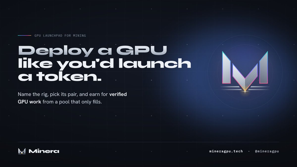 Mineragpu's tweet photo. Deploy a GPU like you'd launch a token. Pick its pair, take real work, and earn.

https://t.co/1ecZ9Cujzh https://t.co/MKWoftY8Uf