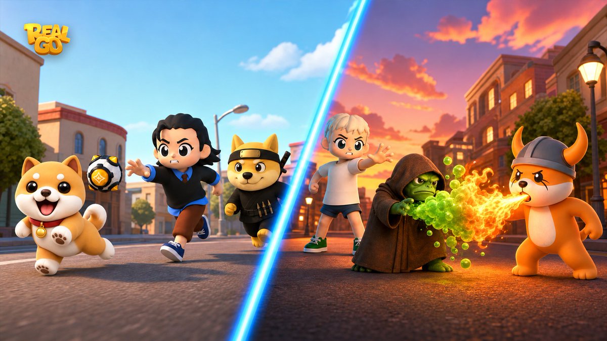 RealGoOfficial's tweet photo. What should a Web3 game give you in the first minute? We choose "fun." At RealGo, explore the map, collect Meme pets, and jump into battles first; understanding on-chain assets can unfold gradually through the gaming experience. Which gameplay mechanic would make you stay? 🎮 https://t.co/QDc3g26izN