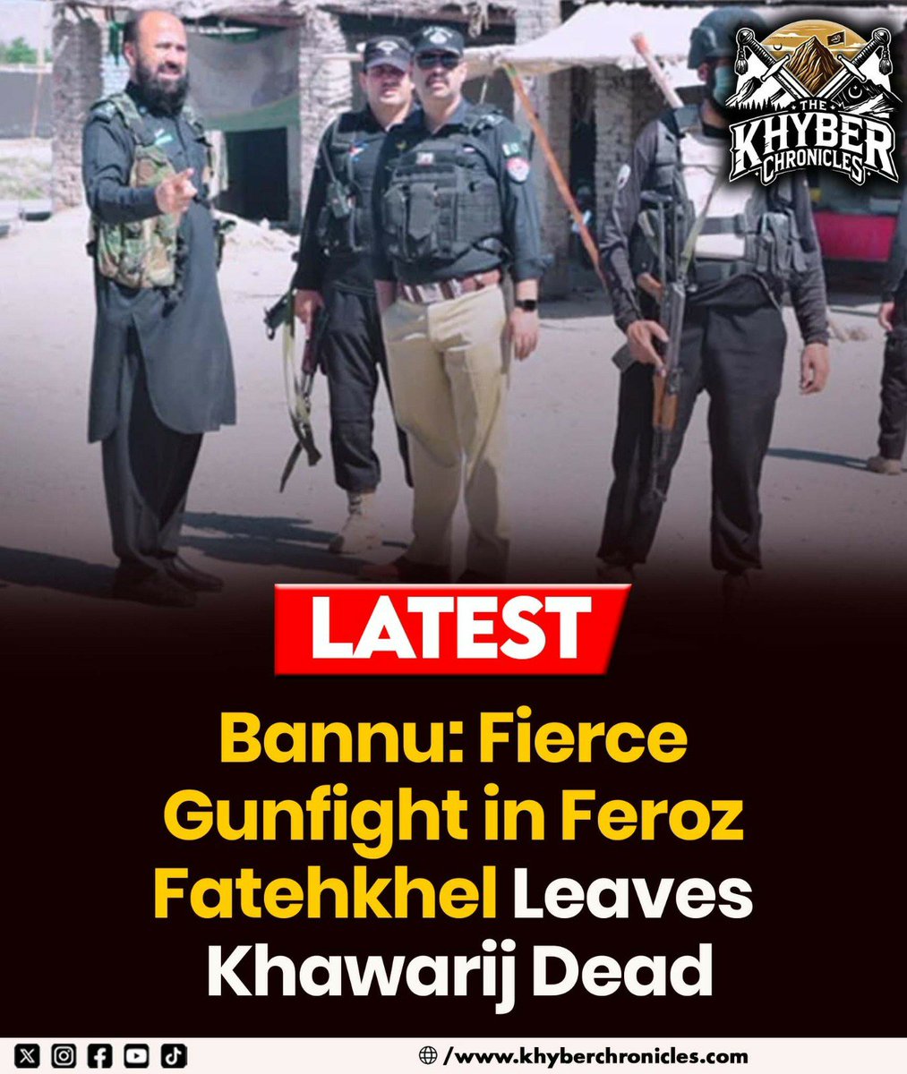 TKCkhyber's tweet photo. 🚨🚨
Bannu: Fierce Gunfight in Feroz Fatehkhel Leaves Two Khawarij Dead

Read more: https://t.co/RDBVC87snm https://t.co/ONjCTYyiBs