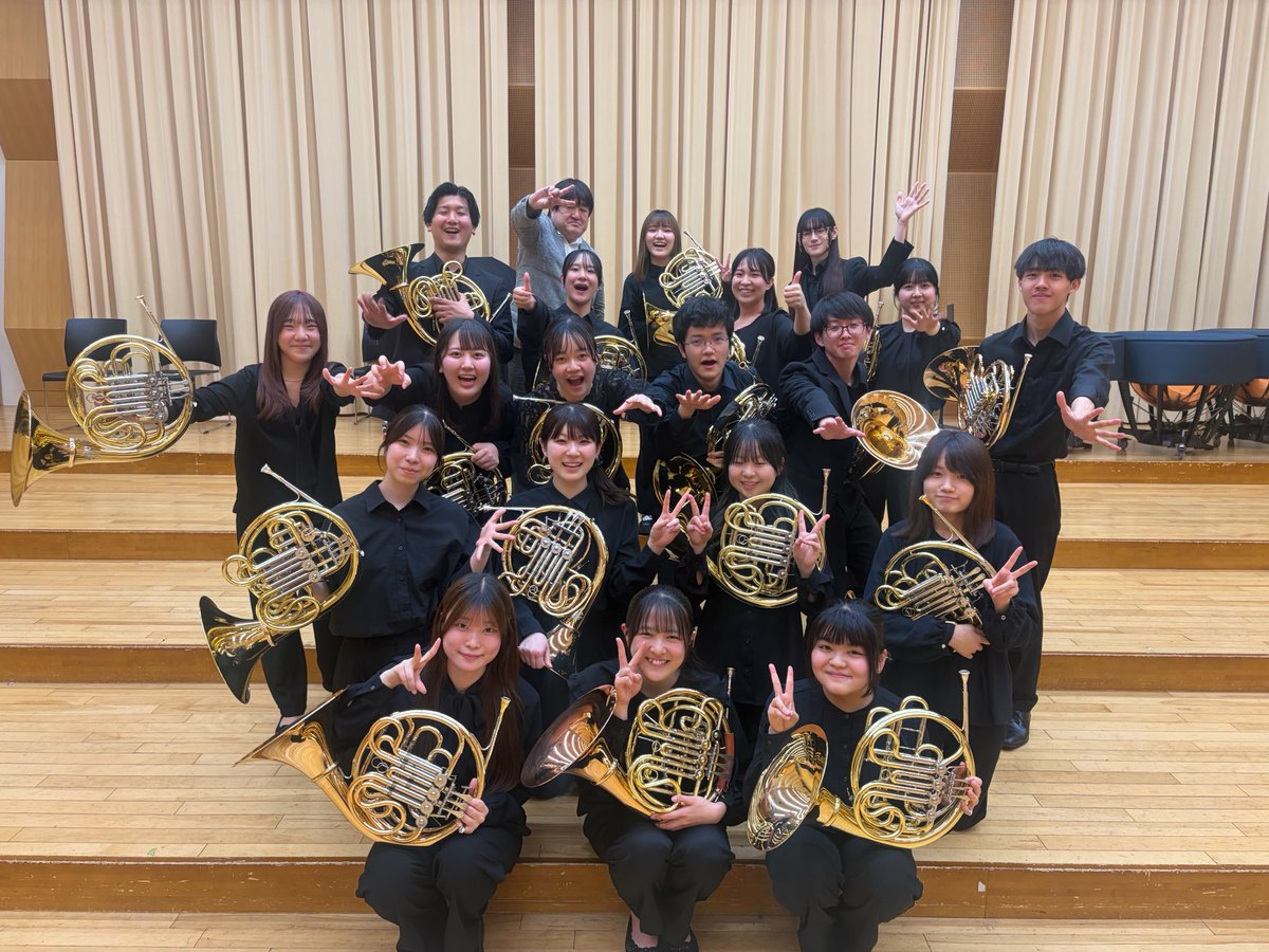 kunitachi_horn's tweet photo. 国立音楽大学ホルン研究室学内演奏会終演いたしました🎶
学内限定での演奏会でしたが、沢山の方に演奏を聞いていただき、貴重な時間を過ごすことができました❗️
今後とも国立音楽大学ホルン研究室をよろしくお願いいたします🙇 https://t.co/ajrDkxj8TP