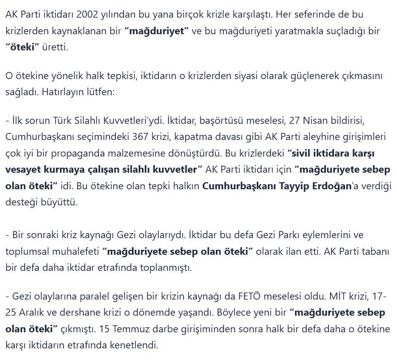 BTstrateji's tweet photo. Fon krizinin öncekilerden farkı ne?

AK Partililer öyle diyor ama “Fatma Betül Sayan Kaya neden ifade dahi vermiyor” diye sorunca yanıt veremiyorlar. Bu soruya yanıt veremedikleri gibi, hepsi ağız birliği yapmış gibi “Osman Arıkan Nacar gibi, TERA ve Pusula gibi fonlara yıl boyunca girip çıkarak milyarlarca lira kazanan isimler neden açıklanmıyor” sorusunu dile getiriyor.

Kaynak Nefes Deniz Zeyrek