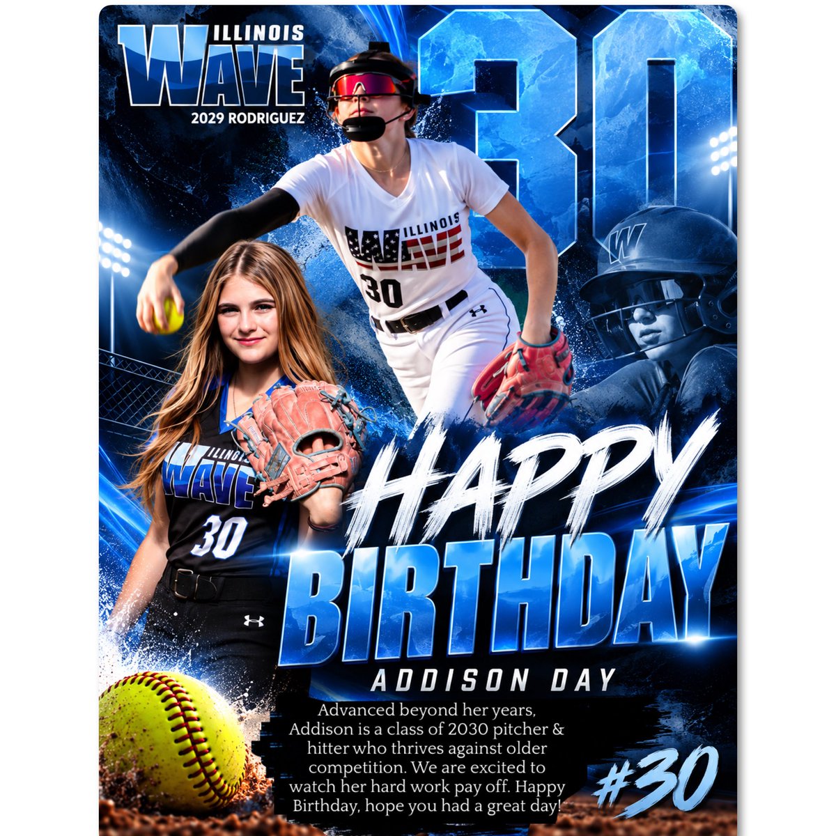 ILWaveRodriguez's tweet photo. Happy Birthday Addison! Make it a great year ahead! 💙🌊🥎

#IllinoisWave, #WeNotMe, #NoExcuses, #Birthday https://t.co/OXifgdwIpn