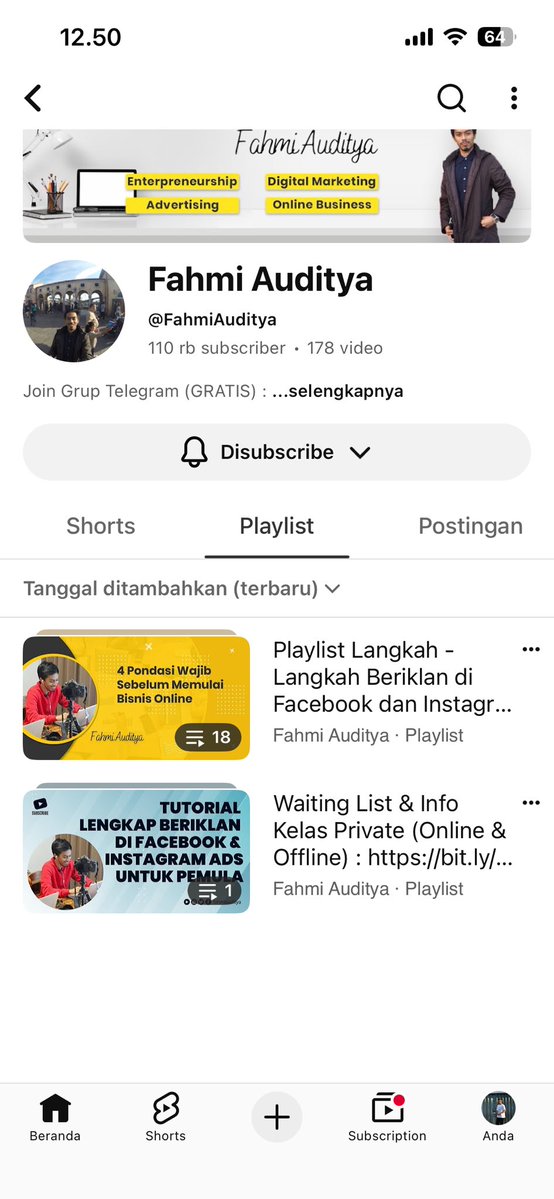 ssebuhalbumm's tweet photo. Guysss ini yang mau belaja ngiklan di meta ads bisaa cek aja youtubenya famhi auditya, lengkap step by stepnya, karna kalo bikin tutor disini lumayan panjang jugaa huhuhu

Langsung aja kepoin yt channelnya disiniii yaaaa https://t.co/Koau71FBh6