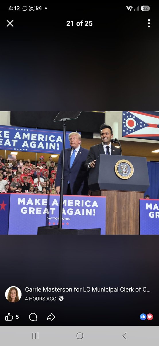 KariSpielman's tweet photo. @EricLDaugh Vivek gets the Ohio legislature to suspend the gas tax in Ohio to give farmers relief during harvest.

Trump goes to Ohio to campaign with Vivek and Husted.

The next day Trump gets rid of the diesel federal tax.  

Just saying. 😁 https://t.co/qVv6V5VL6Y