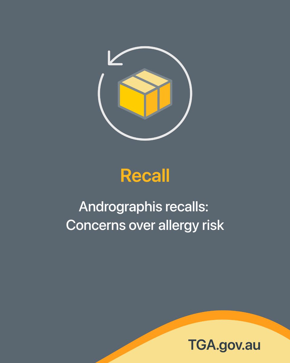 TGAgovau's tweet photo. ⚠️ Andrographis recall update ⚠️

Consumers are advised to stop using 2 products that contain the ingredient Andrographis:

• CHEMISTS' OWN PROVANCE Immune Defence
• 28 PLUS Immune Defence

https://t.co/Gh3OfvYlUa https://t.co/caxw7vJGhh